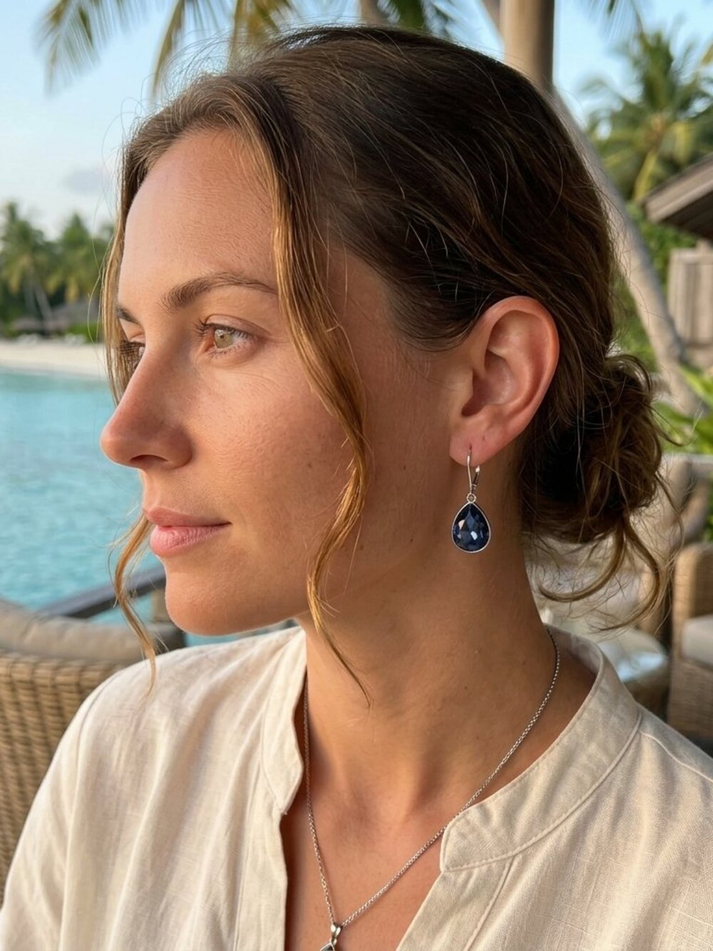 The classic Elegant Blue Teardrop Earrings